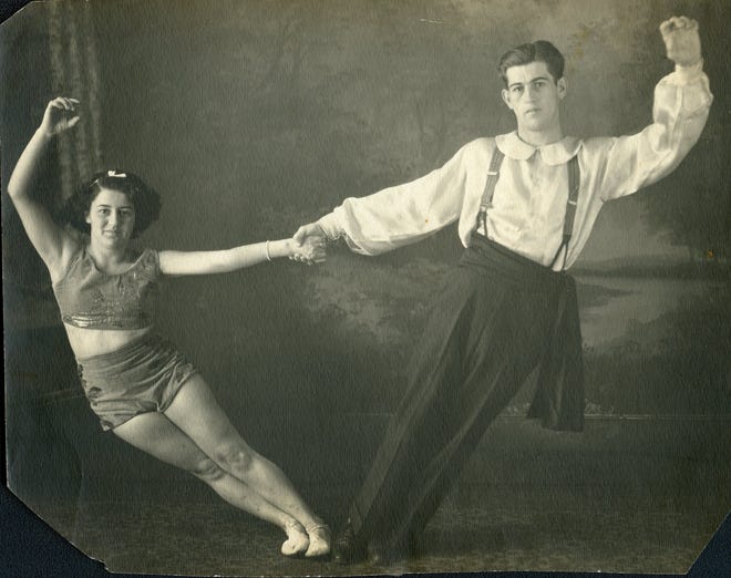 Aubrey and Bobby Shannon c. 1935. Aubrey was one of many dance teachers in Exeter – Bobby served as her reluctant dance partner.