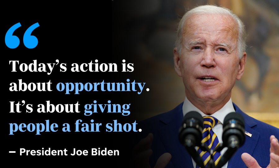 President Biden announced Wednesday he will grant student loan forgiveness for millions of borrowers who qualify.