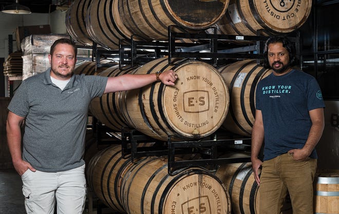 Joe Bidinger and Nikhil Sharoff of Echo Spirits Distilling Co.