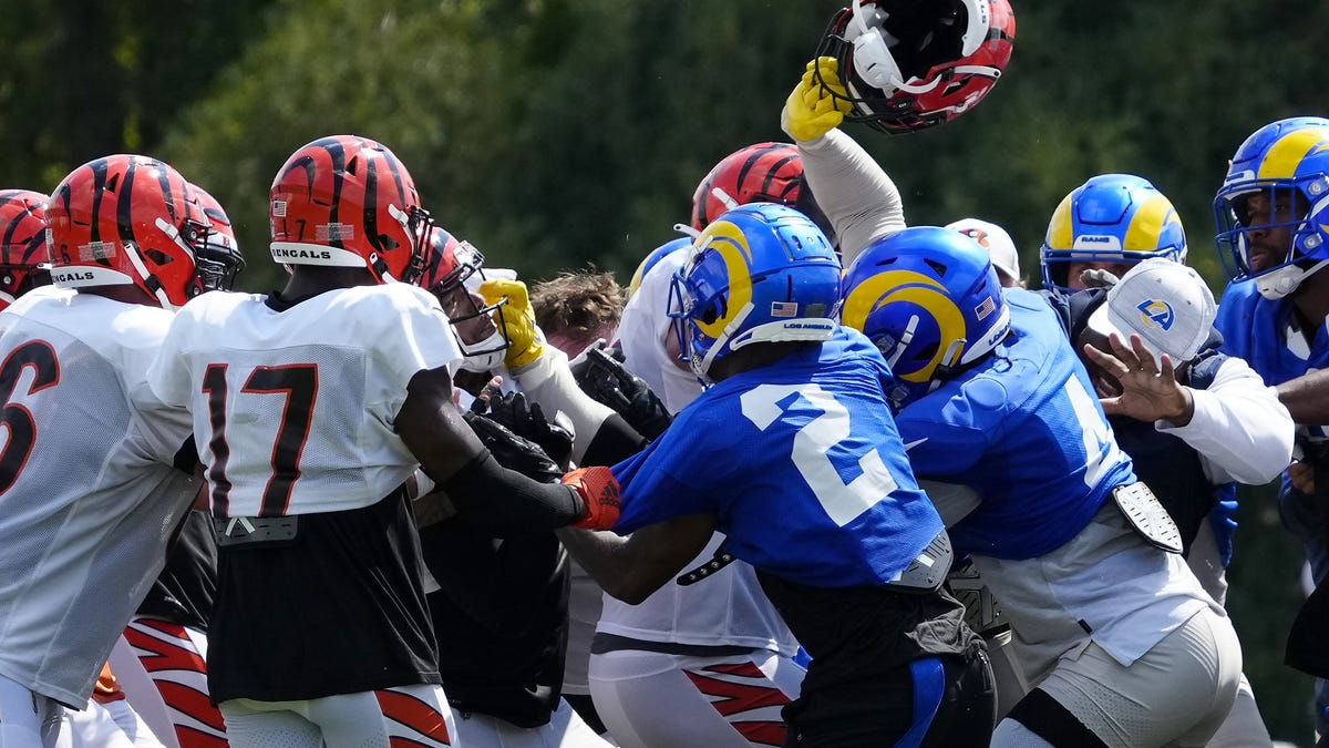 Turbulencia Pulido función Bengals, LA Rams fight at joint practice in Cincinnati
