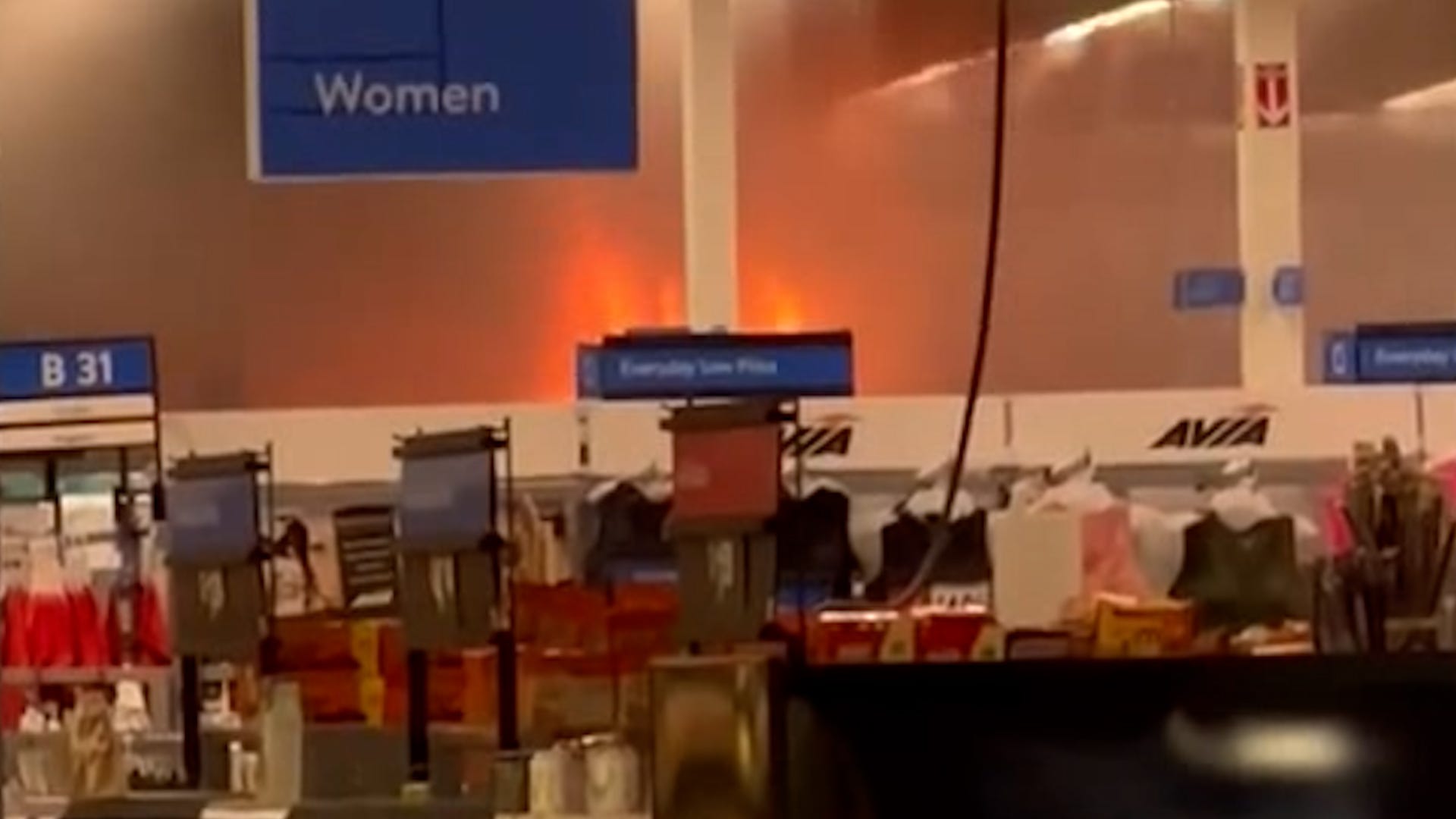 Walmart fire Roof collapses, 3 injured as video shows panic