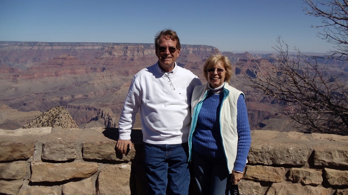Roland Moore and Ann Truett Moore visit the Grand Canyon a few years ago.