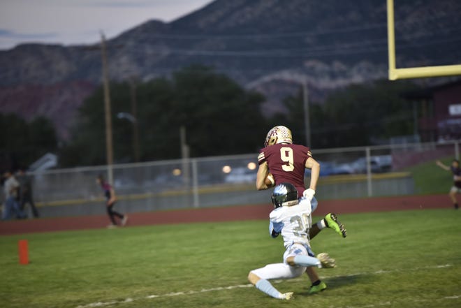 Koden Lunt and Conner Hardman connected for a 56-yard touchdown in the second quarter, extending the Cedar lead to 14-0 in Cedar's 28-21 win over Canyon View.