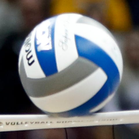 Volleyball shown during a semifinal of the 2019 NC