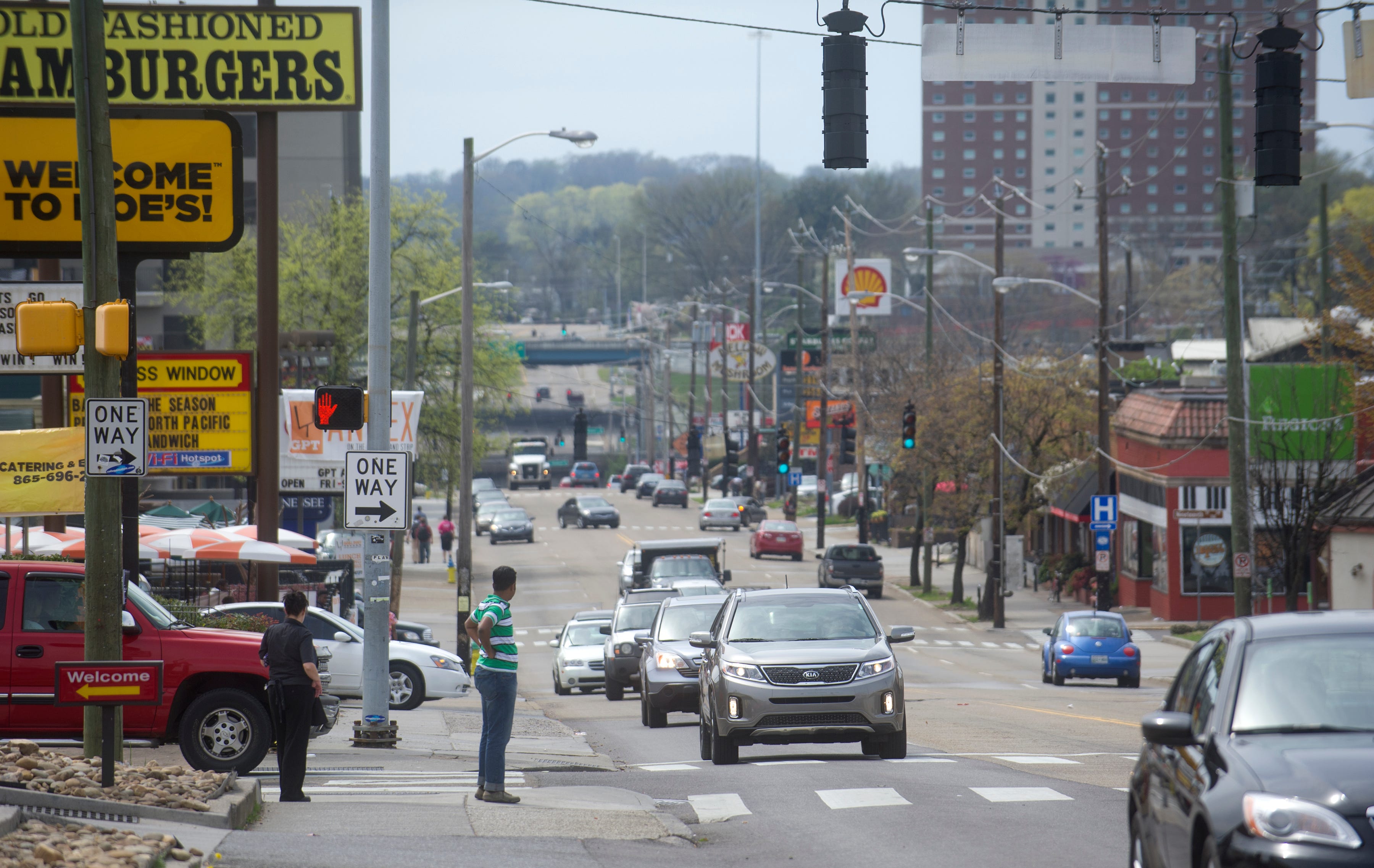 Cumberland Avenue near University of Tennessee at Knoxville changing