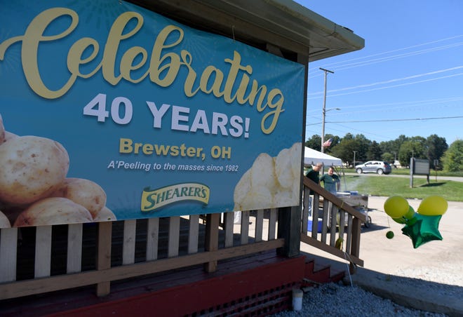 The original Shearer's plant in Brewster celebrated its 40th birthday Wednesday with a cookout for its 308 employees. The facility opened in 1982 with about two dozen workers.