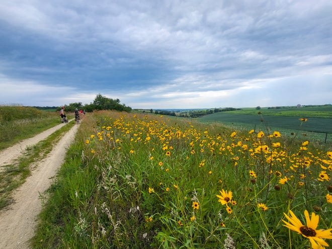 The Badger State Trail between New Glarus and Monroe offers stunning, sweeping vistas of southern Wisconsin.