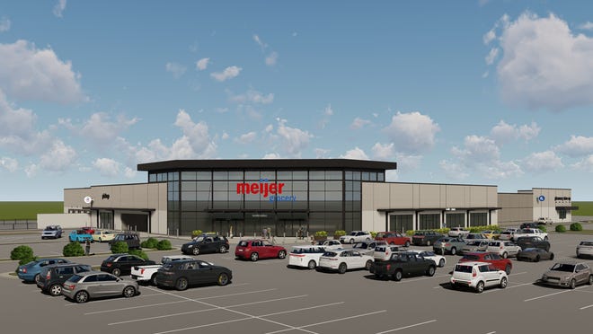 A rendering of Meijer's newest concept store of mainly all grocery slated to open in 2023 in Lake Orion and Macomb Township.