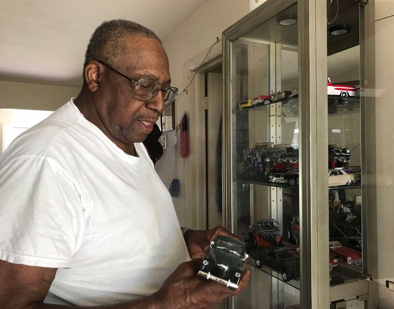 Percy Dickerson, 80, is a Vietnam veteran who has lived in the apartments since 1999. He said the previous owner never made repairs. Since the new owner took over, however, his bathroom has been revamped and several kitchen appliances were installed.