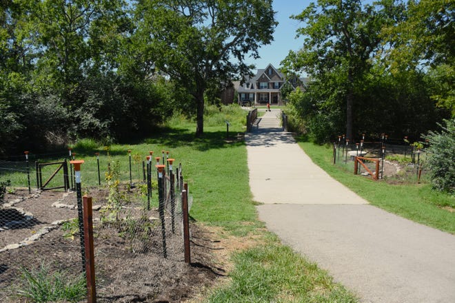 A newly opened pollinator garden at Nolensville High School helps create a picturesque walking path between the Summerlyn subdivision and local schools in Nolensville, Tenn. Wednesday, Aug. 31, 2022.