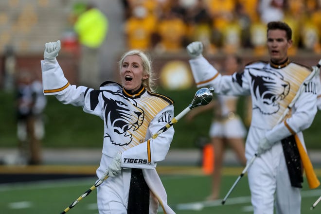 Marching Mizzou perform during pregame of the Tigers game against the Louisiana Tech Bulldogs at Faurot Field in Memorial Stadium in Columbia on Thurs. Sept. 1.