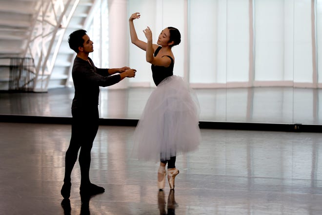 Mayu Odaka and Alejandro Gonzalez dance during Oklahoma City Ballet's first annual Beer & Ballet at the Susan E. Brackett Dance Center in Oklahoma City on Thursday, September 1, 2022.