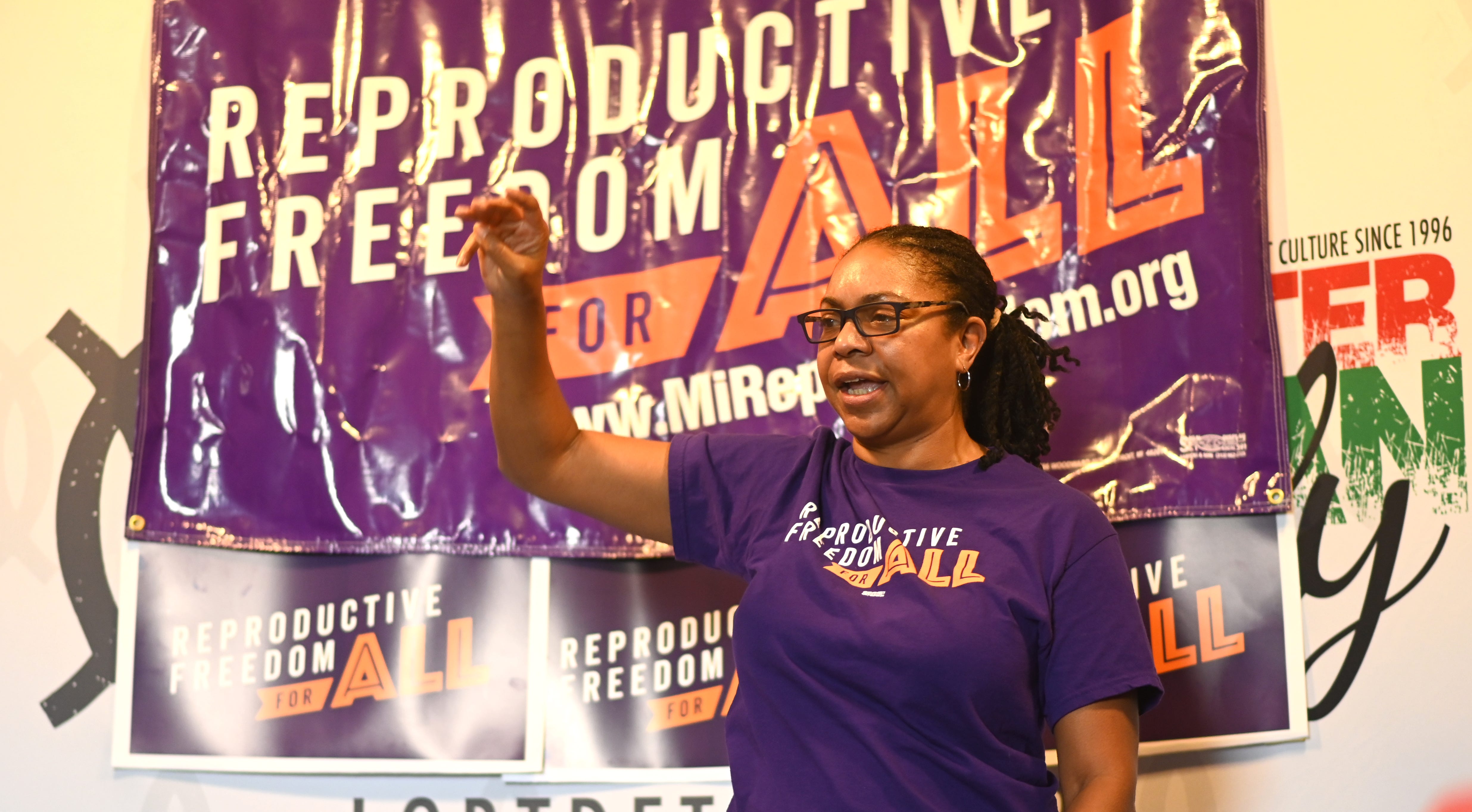 Darci McConnell, a spokeswoman for the Reproductive Freedom for All ballot campaign committee, promotes the proposed ballot measure on abortion rights in September.