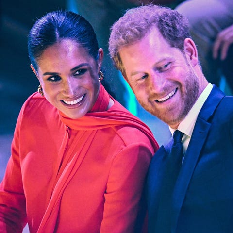 Britain's Meghan, Duchess of Sussex (L) and Britai