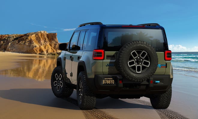 The all-electric Jeep Recon midsize SUV is an off-roader inspired by the Wrangler.