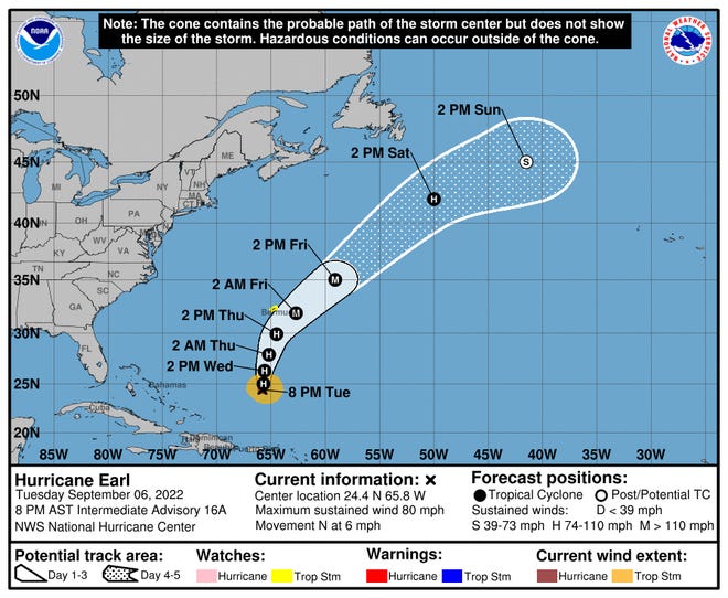 Earl forecast to develop into first main hurricane of the 2022 season Earl forecast to develop into first main hurricane of the 2022 season