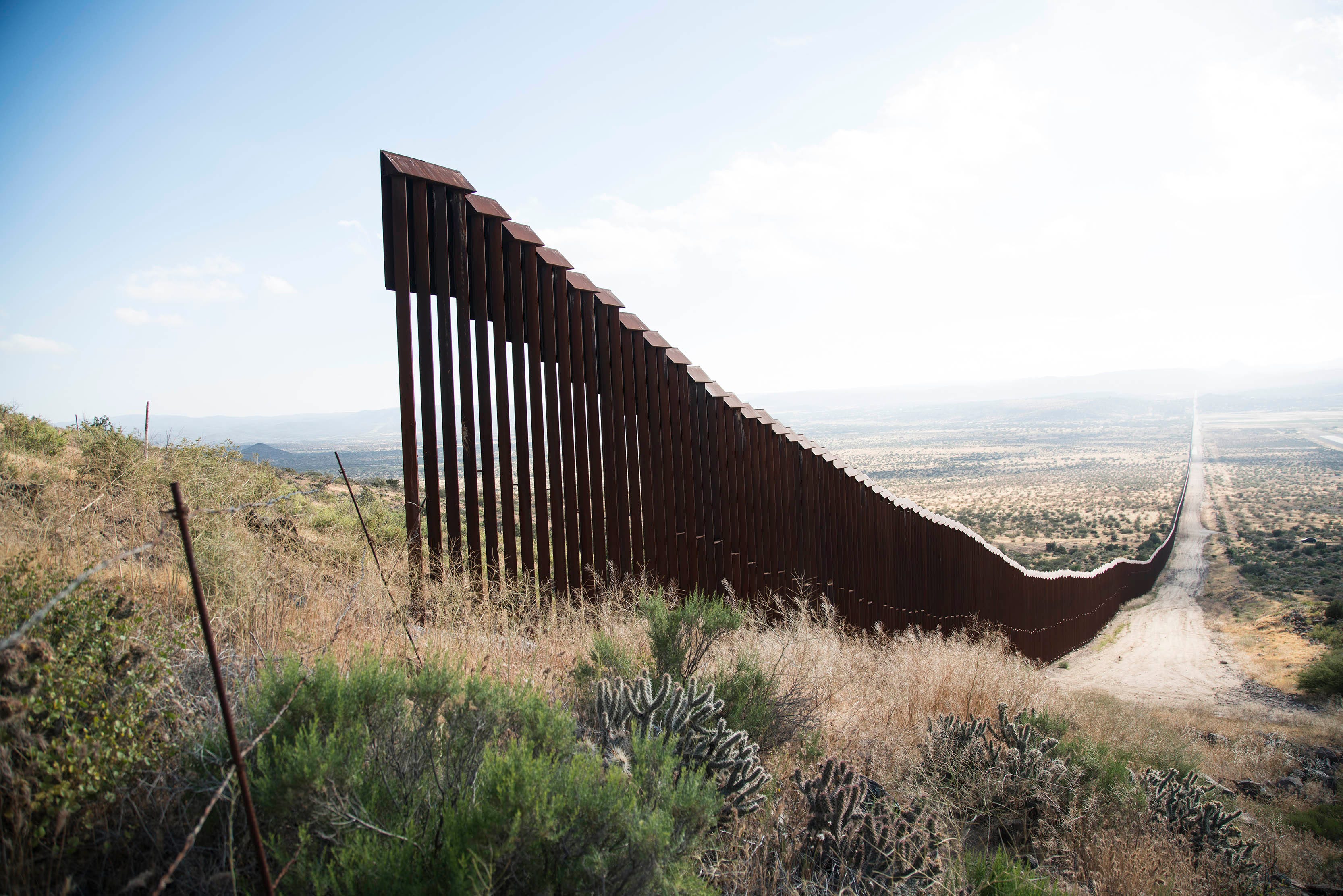 A gap in the U.S.-Mexico border fence is seen near Jacumba, East of San Diego California, United States. There is few gap like this fence in Nogales and near San Diego due to high terrain. President Trump is convincing American people that he will build the wall all along U.S.-Mexico border. 