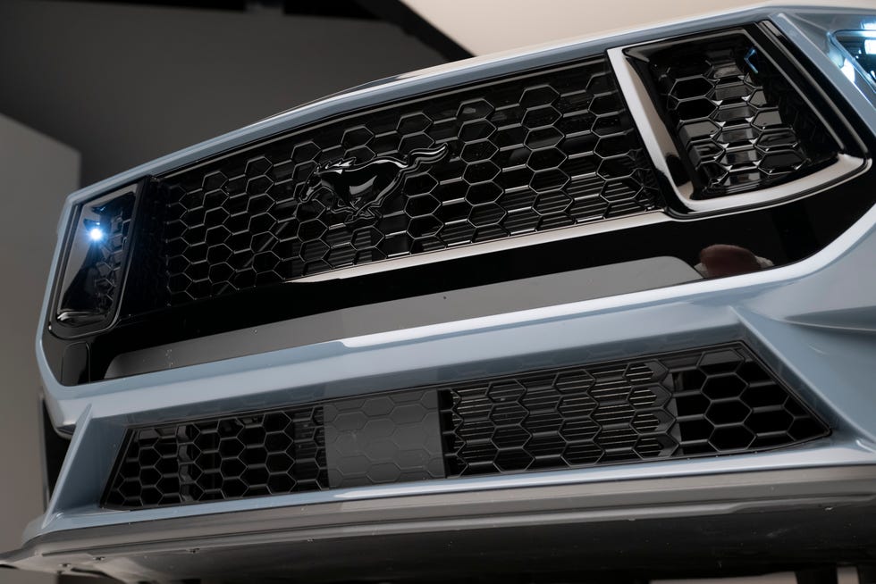 The front grill of the 2024 Ford Mustang GT, September 8, 2022. This is the seventh generation of the Mustang.