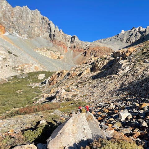 This photo shows the rugged and steep terrain of t