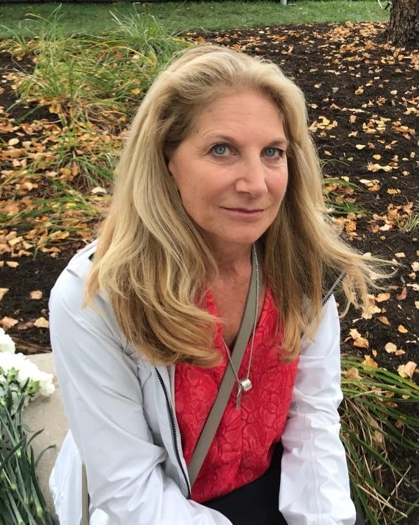 Karen Cangialosi, formerly of Middletown, whose husband, Steven, died in the 9/11 attacks, at the 2022 Monmouth County memorial event.