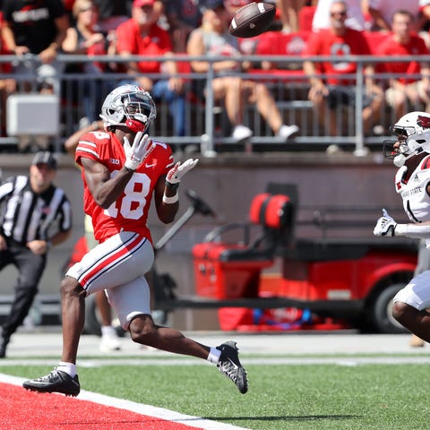 Ohio State  wide receiver Marvin Harrison Jr. (18)