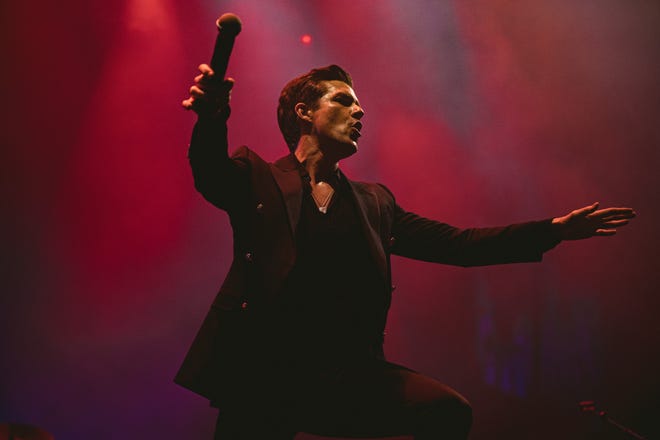 Killers frontman Brandon Flowers performs at the Moody Center on Friday, Sept. 9, 2022.