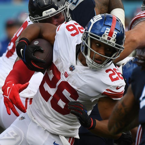 The Giants' Saquon Barkley posted the most rushing