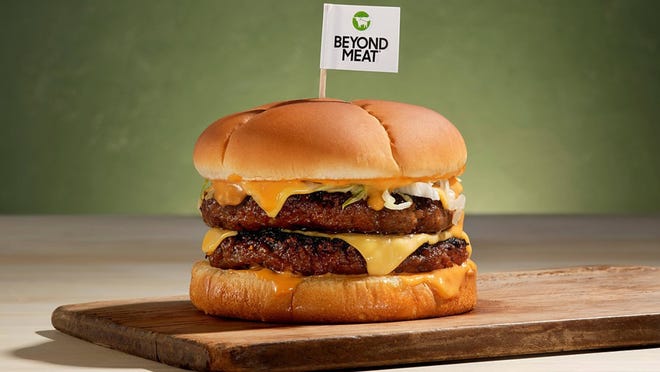 2015 Beyond Burger:
Founded as a product to combat climate change, the Beyond Burger became a catalyst for realistic meat-free alternatives when it stepped onto the scene in the mid 2010s. Soon after, competitors like the Impossible Burger followed suit. Before imitating America’s favorite grill item, Beyond had successfully developed plant-based chicken strips, beef crumbles and, even, pork. Today, Beyond's meat alternatives are offered at fast food joints across the globe in locations like McDonald’s, Dunkin’ and Taco Bell.