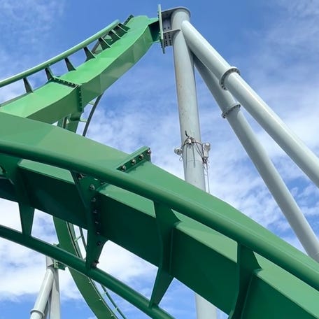 Guests can test out seats before lining up for The Incredible Hulk Coast at Universal's Islands of Adventure in Florida.