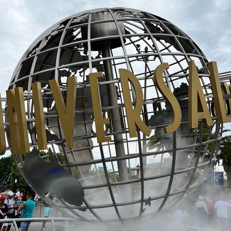 Universal Studios' iconic globe welcomes guests to Universal Studios Hollywood.