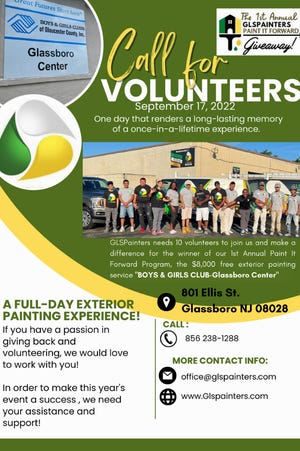 Residential and commercial painting company GLS Painters is looking for volunteers to help paint it forward and give back to the Boys and Girls Club of Gloucester County.