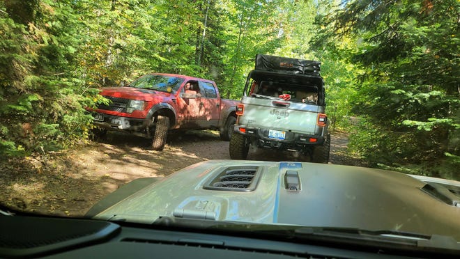 Social hour on the UP's trails. 2022 Back Yard Overland Tour