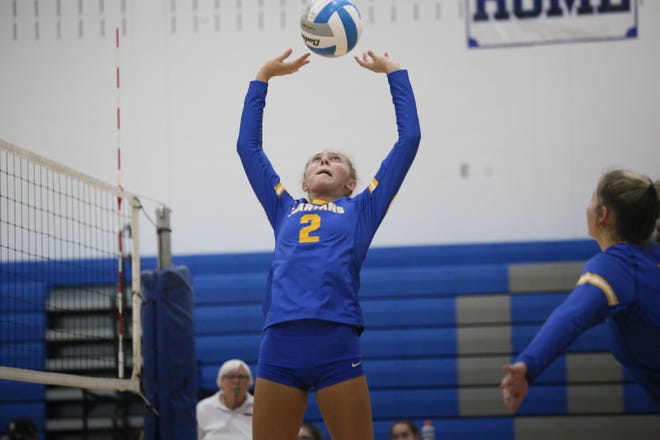 Imlay City's Makayla Bruman sets up the ball for a kill during a game earlier this season. The freshman was voted Blue Water Area Athlete of the Week on Thursday.