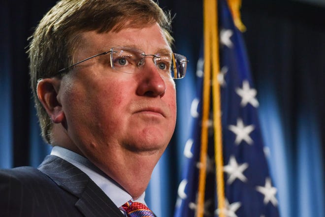 Gov. Tate Reeves announces that Jackson's boil water notice has been officially lifted during a press conference in Jackson, Miss.., Thursday, September 15, 2022. The city of Jackson's boil water notice has been in place since the end of July.