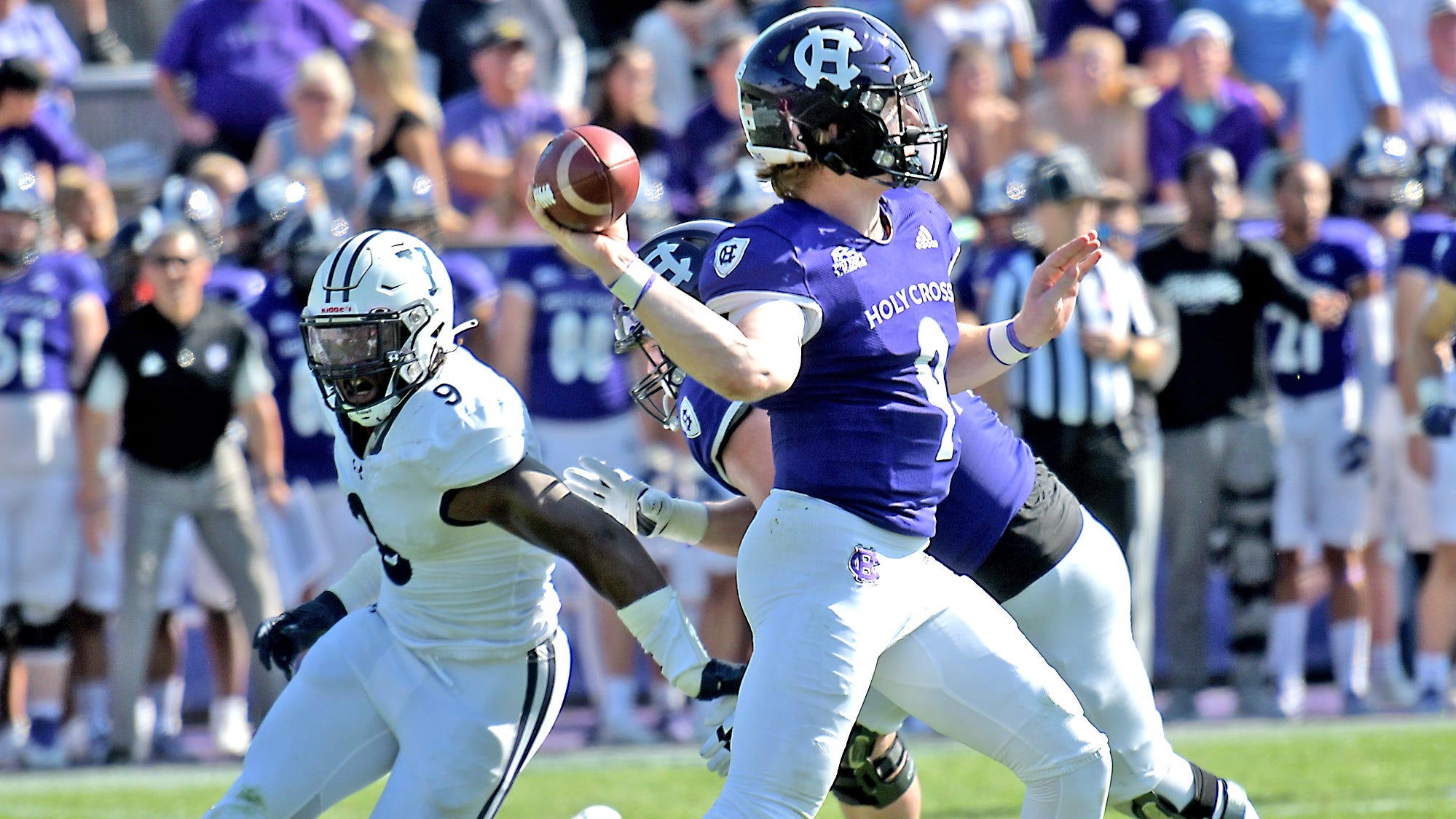 Holy Cross football prevails at Harvard, improves to 5-0