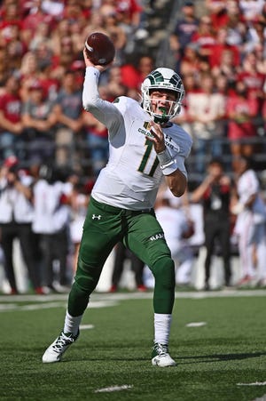 Sep 17, 2022; Pullman, Washington, USA; Colorado State Rams quarterback Clay Millen (11) throws a pass against the Washington State Cougars in the first half at Gesa Field at Martin Stadium.