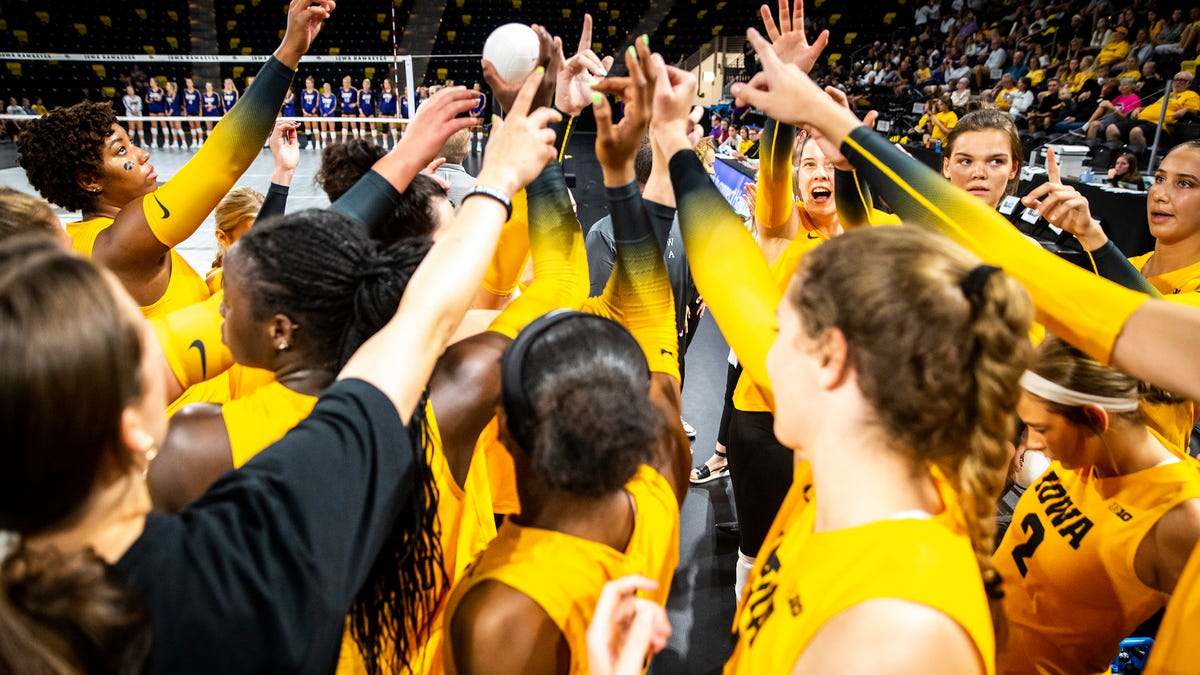 Iowa vs. Northern Iowa NCAA volleyball match photos at Xtream Arena