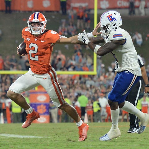 Action during the second half as Clemson takes on 