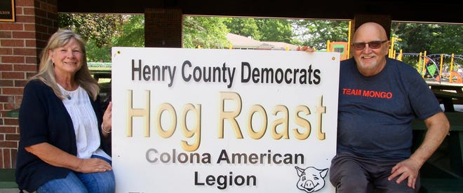 JoAnne Hillman and Gerald “Butch” Gernant, representing the Henry County Democrats, invite area residents to the Henry County Democrats Annual Hog Roast from 5 to 7 p.m. on Thursday, Sept. 29, at the Colona American Legion, 312 Broadway St.  Tickets, at $10 each, will be available at the door, and there will be raffle drawings, including a drawing for the featured prize of $1,000 cash.