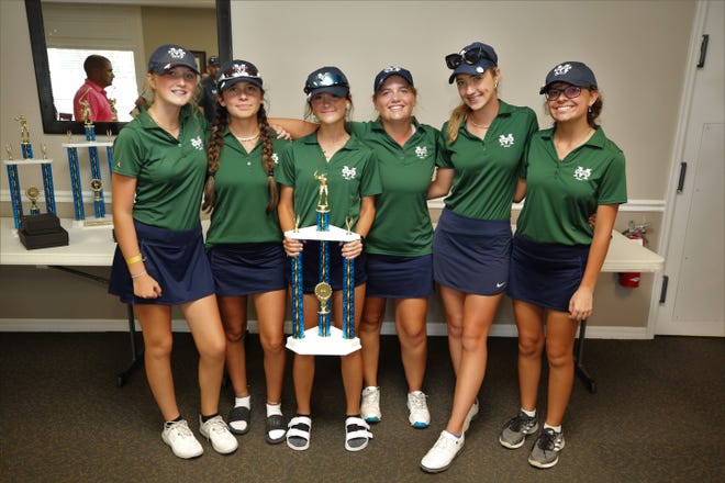 McKeel Academy placed first in its flight at the annual Crutchfield/Hawkins tournament. From left to right are McKeel seventh-grader Georgia Spence, sophomore Ava Bustos, freshman Caroline DeKalb, sophomore Carly McKnight, junior Susie Davis, and junior Isabelle Markham.