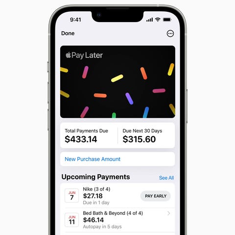 A screenshot of Apple Pay Later.