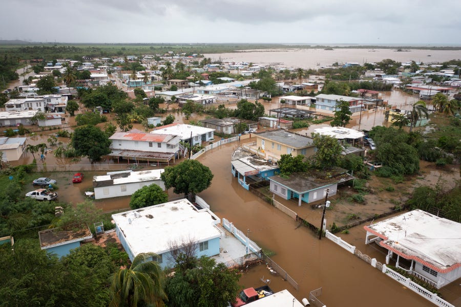 Playa Salinas is flooded after the passing of Hurricane Fiona in Salinas, Puerto Rico, Monday, Sept. 19, 2022.