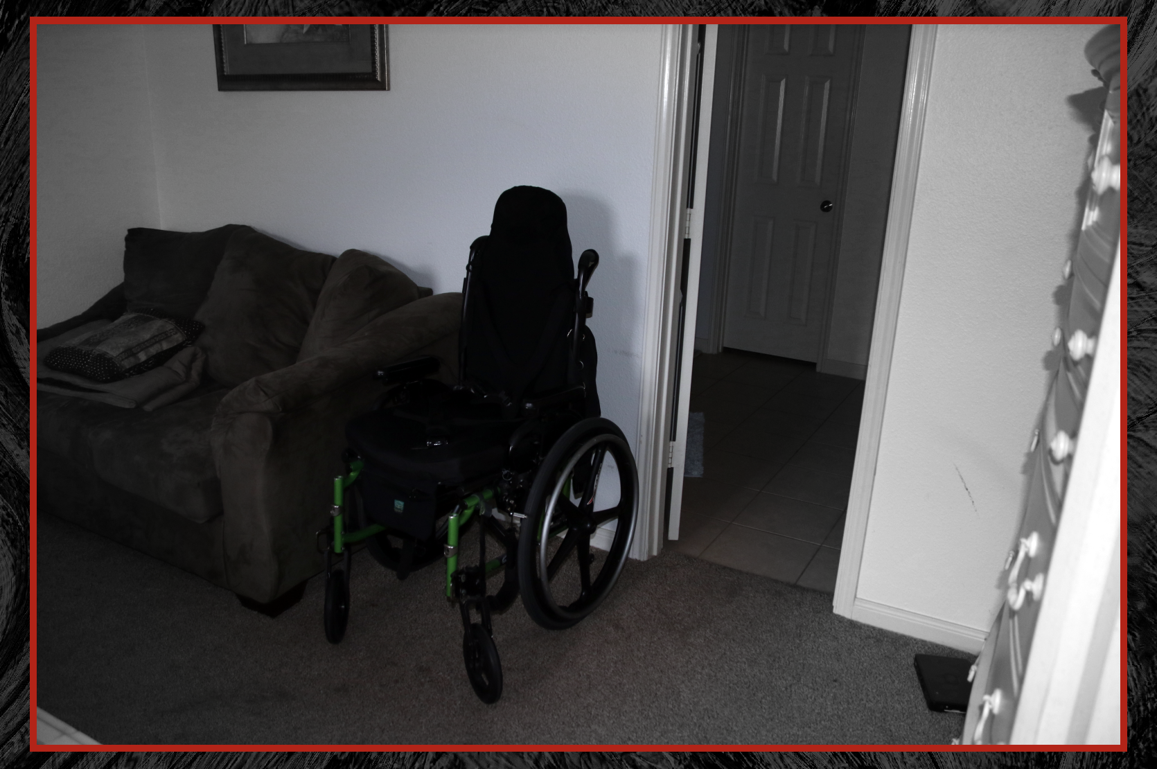 The wheelchair used to restrain Kristi Norris on the day she died.