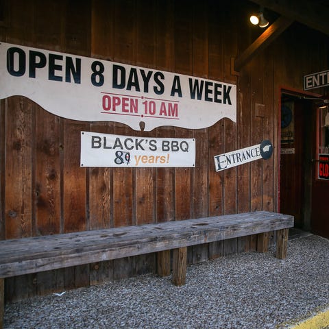 Black's Barbecue's entrance at their location in L