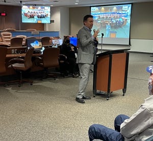 Palm Beach County State Attorney Dave Aronberg speaks to a class at the Citizen's Criminal Justice Academy. Photo provided by the Criminal Justice Commission.