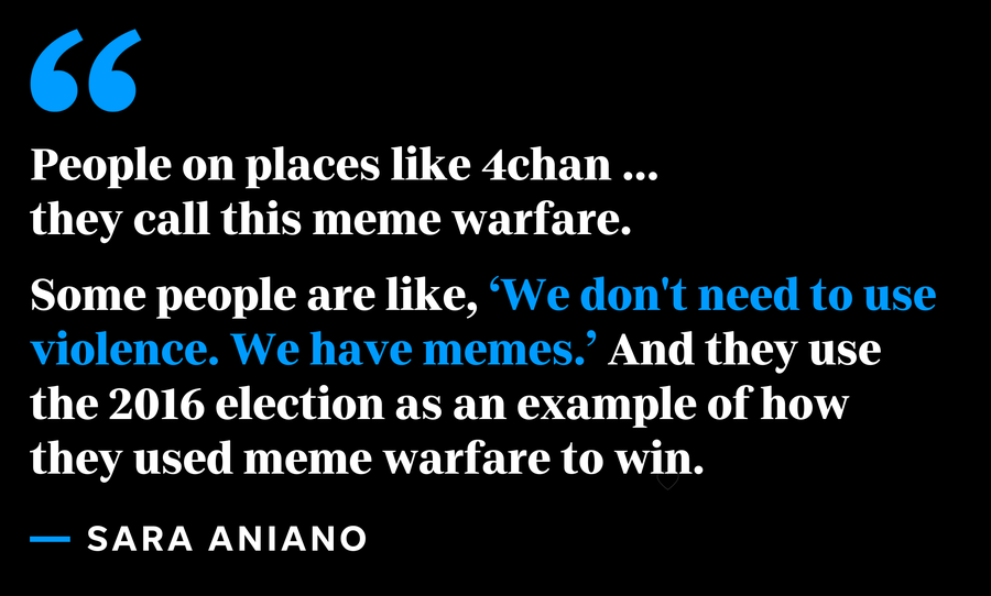 Sara Aniano is a meme researcher and disinformation analyst at the Anti Defamation League Center on Extremism.