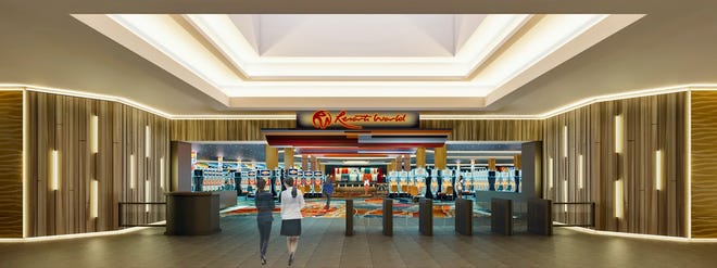 A rendering of the entrance to Resorts World Hudson Valley in the Newburgh Mall.