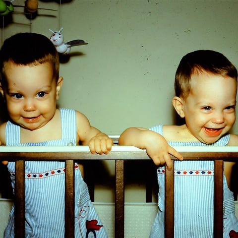 Twins Mike and Steve Radu as toddlers.
