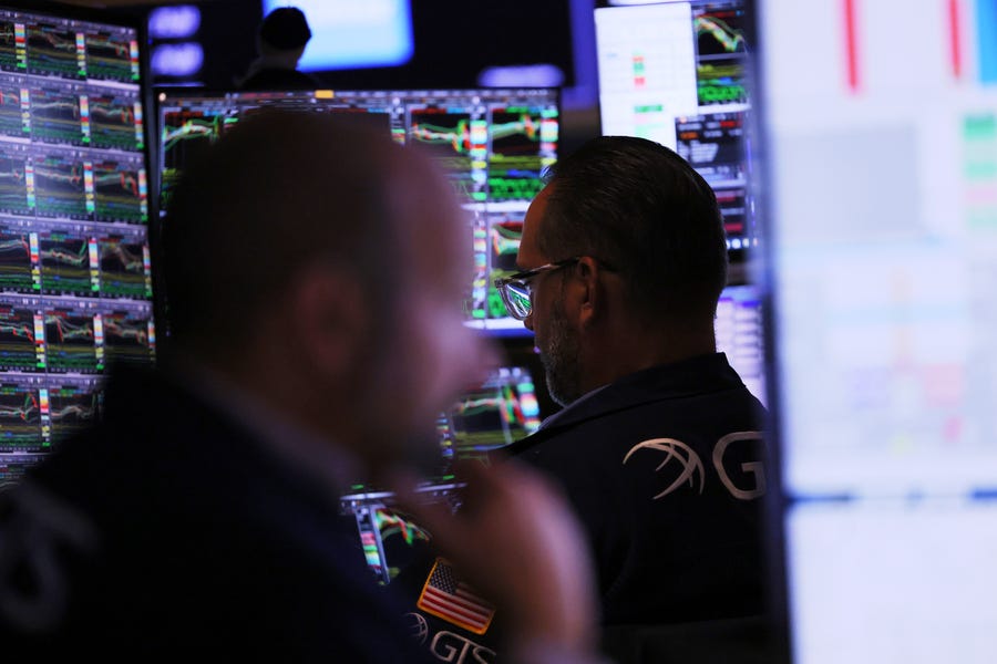 Traders work on the floor of the New York Stock Exchange on September 21, 2022 in New York City. Stocks dropped in the final hour of trading after Federal Reserve Chairman Jerome Powell announced the Federal Reserve will raise interest rates by three-quarters of a percentage point in an attempt to continue to tame inflation.