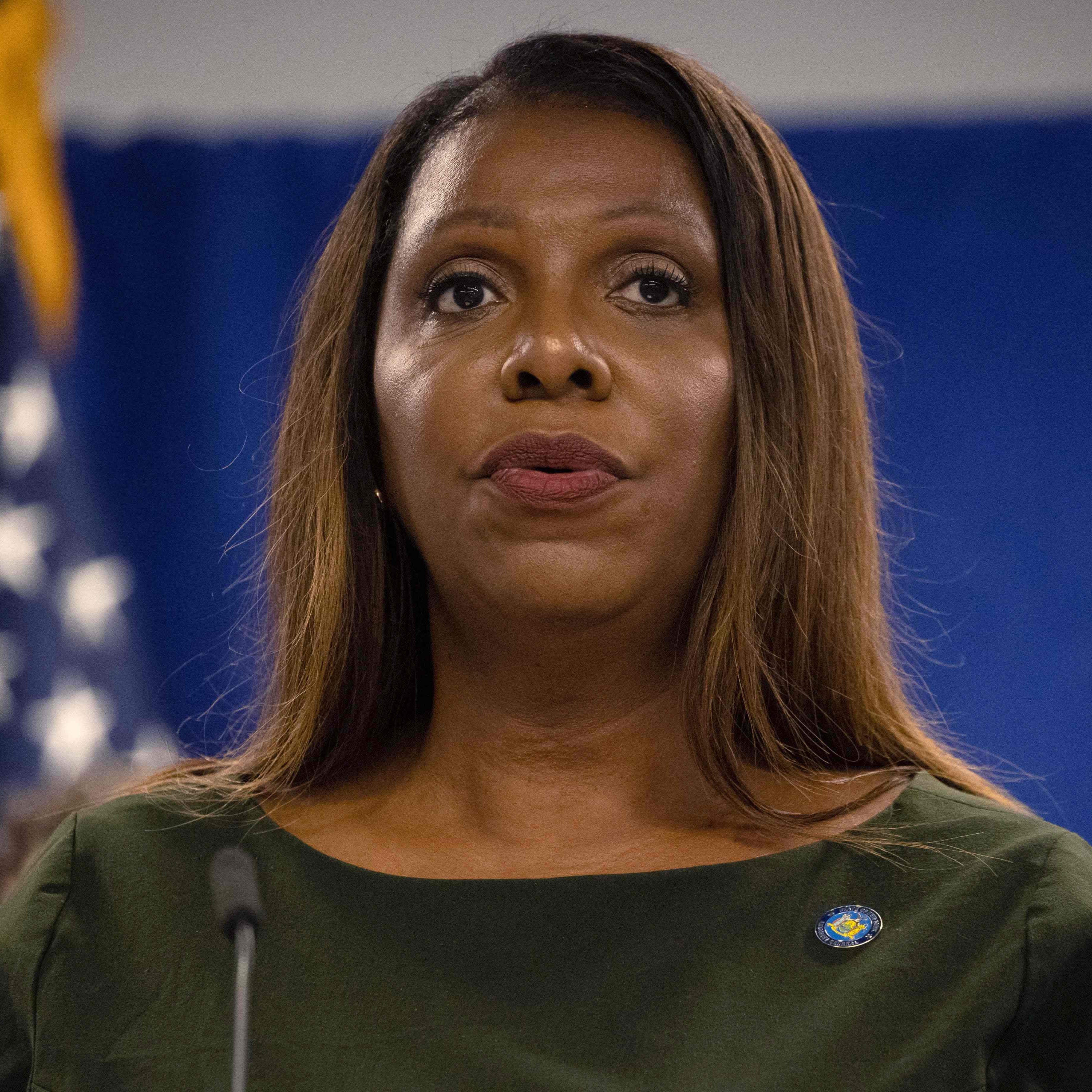 New York Attorney General Letitia James speaks during a press conference regarding former President Donald Trump and his family's financial fraud case on Sept. 21, 2022 in New York.